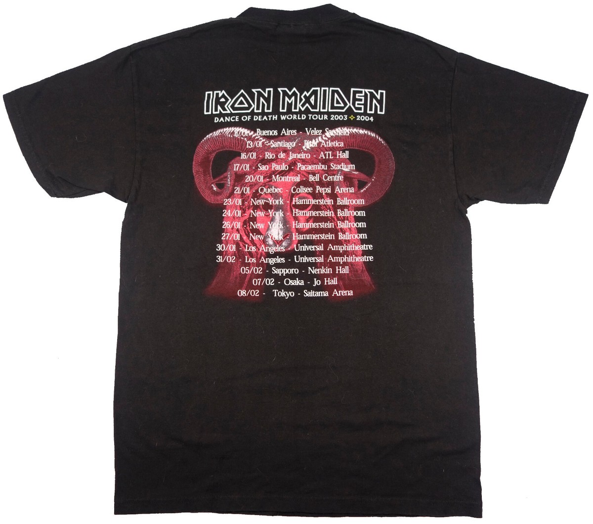 IRON MAIDEN Dance Of Death World Tour 2003 2004 vintage t shirt Hanes Medium
