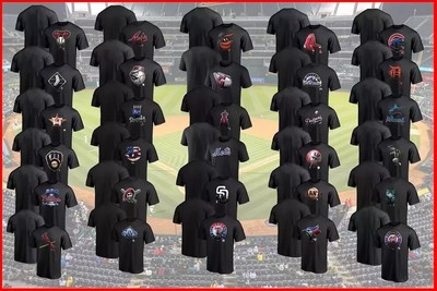 All Team Baseball Midnight Mascot Black T-Shirt S-5XL