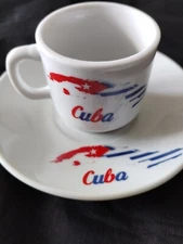 2oz Cuban Espresso coffee cup set 6 cups & 6 saucer Cuba Cubana Bandera y Isla 2