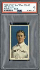 1909 T206 Hal Chase Blue Portrait (Sweet Caporal) - PSA 3 (High End)