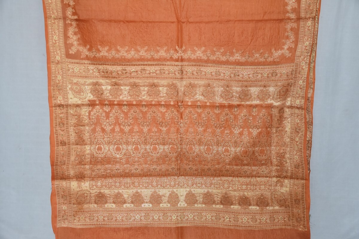 Exotic Zari Brocade Pure Silk Indian Wedding Bridal Saree Sari Craft Fabric 5Y