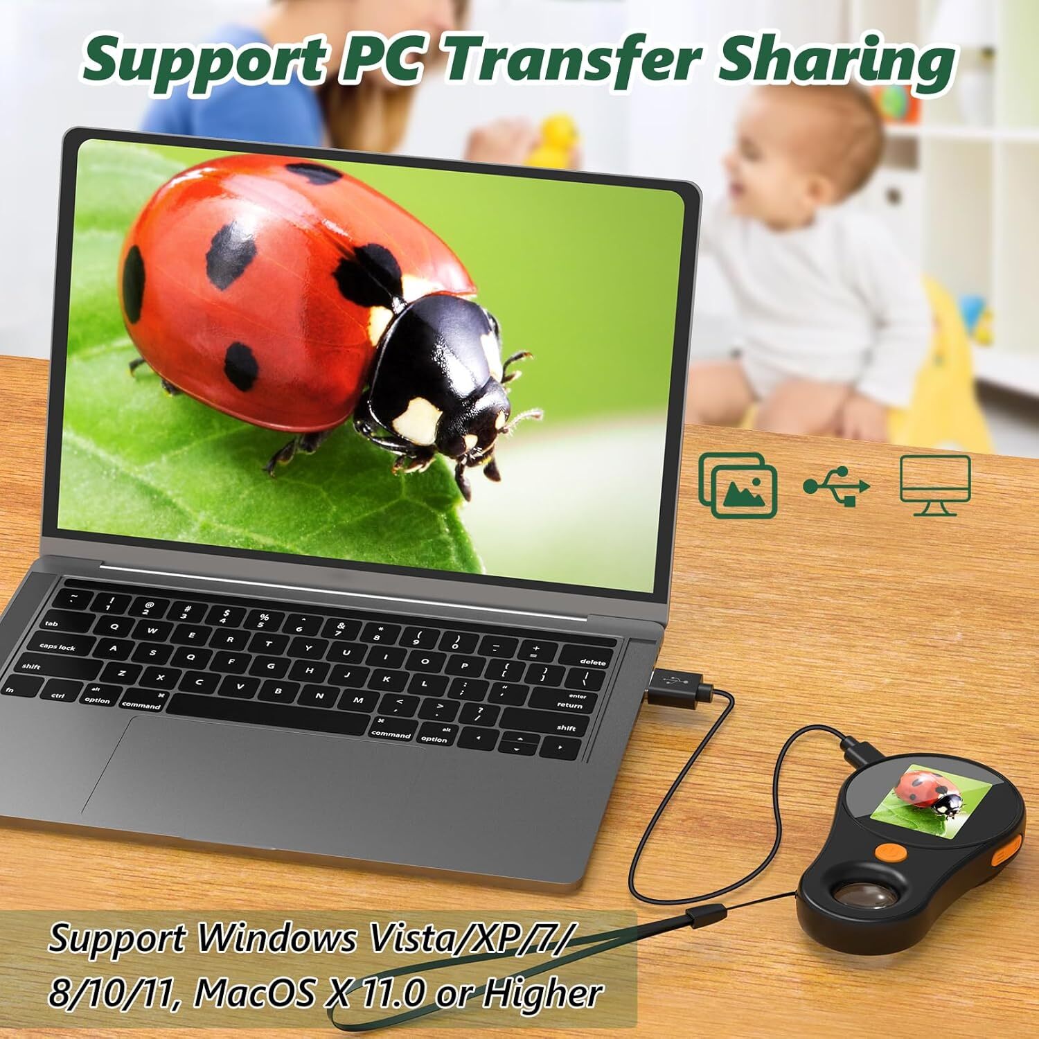 Portable Microscope Microscope with 8 LED 500x Mini Microscope Optical Magnifier