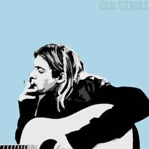 Kurt cobain stencil multi layer home decor portrait art wall ... Stencil muro gratis