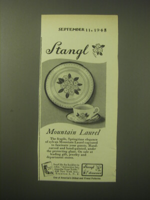 1948 Stangl Mountain Laurel Porcelain Advertisement
