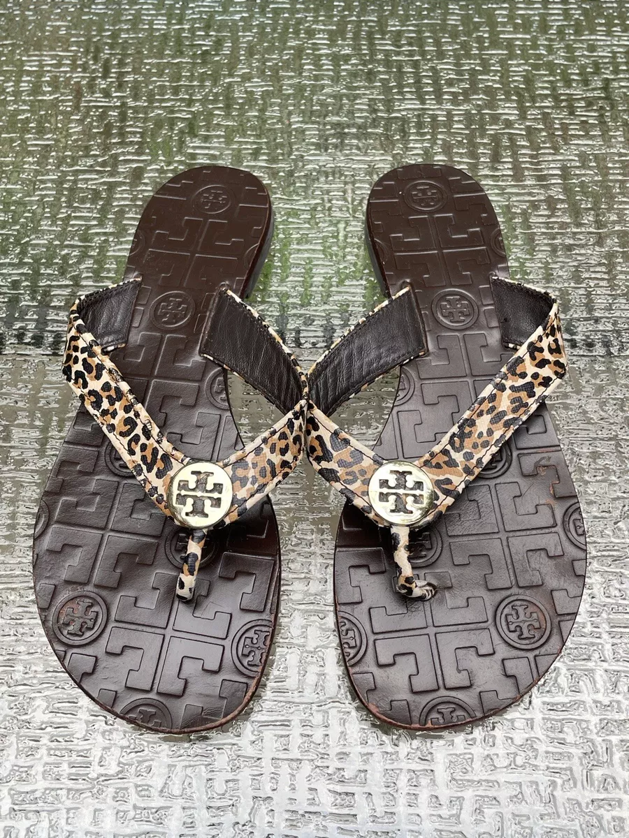 Leopard tory burch sandals sale