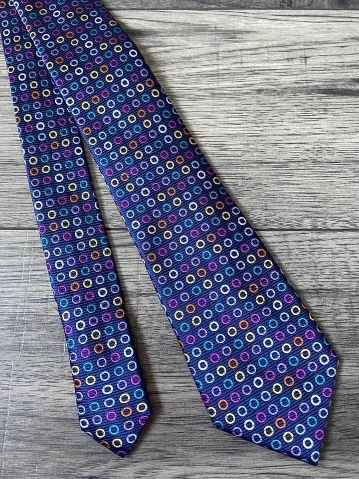 Corbata De Seda Holo Multicolor Duchamp BNWT - Imagen 2 de 4