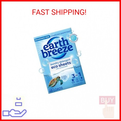 Earth Breeze Laundry Detergent Sheets - 30 Detergent Sheets - 60 Loads - Concent