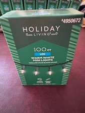 Clear Mini LED Light String 100 Count Christmas GREEN Wire Wedding Warm White