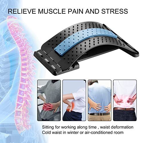 Back Stretcher for Lumbar Pain Relief, 4-Level Adjustable Spine Board Back  Cracker by KapStrom