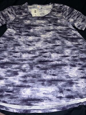 Lularore Perfect T Tunic   Purple White Tie Dye Unicorn Large 16/18 L 18/20 New