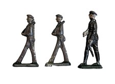 Lot Of 3 Vintage Lead Metal Toy Soldier  s Gray Uniform