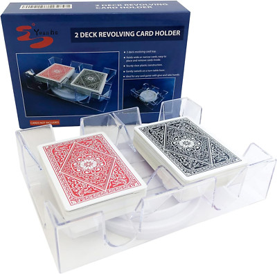 Yuanhe 2 Deck Rotating-Revolving Playing Card Tray, Card Holder