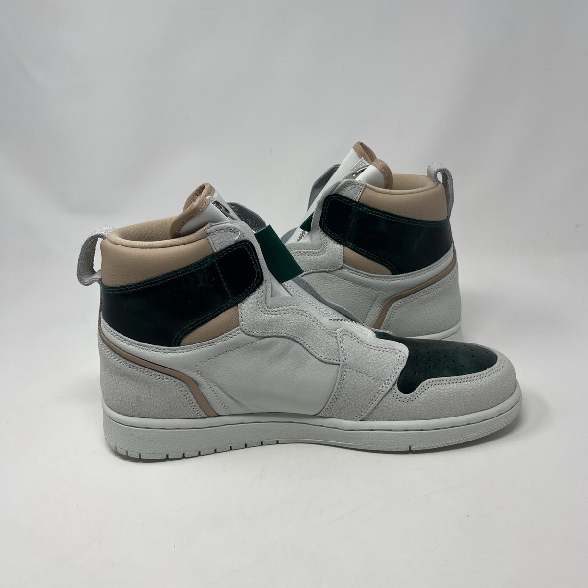 Nike Air Jordan 1 Retro High Zip Shoes - Cream/Green - AQ3742-403