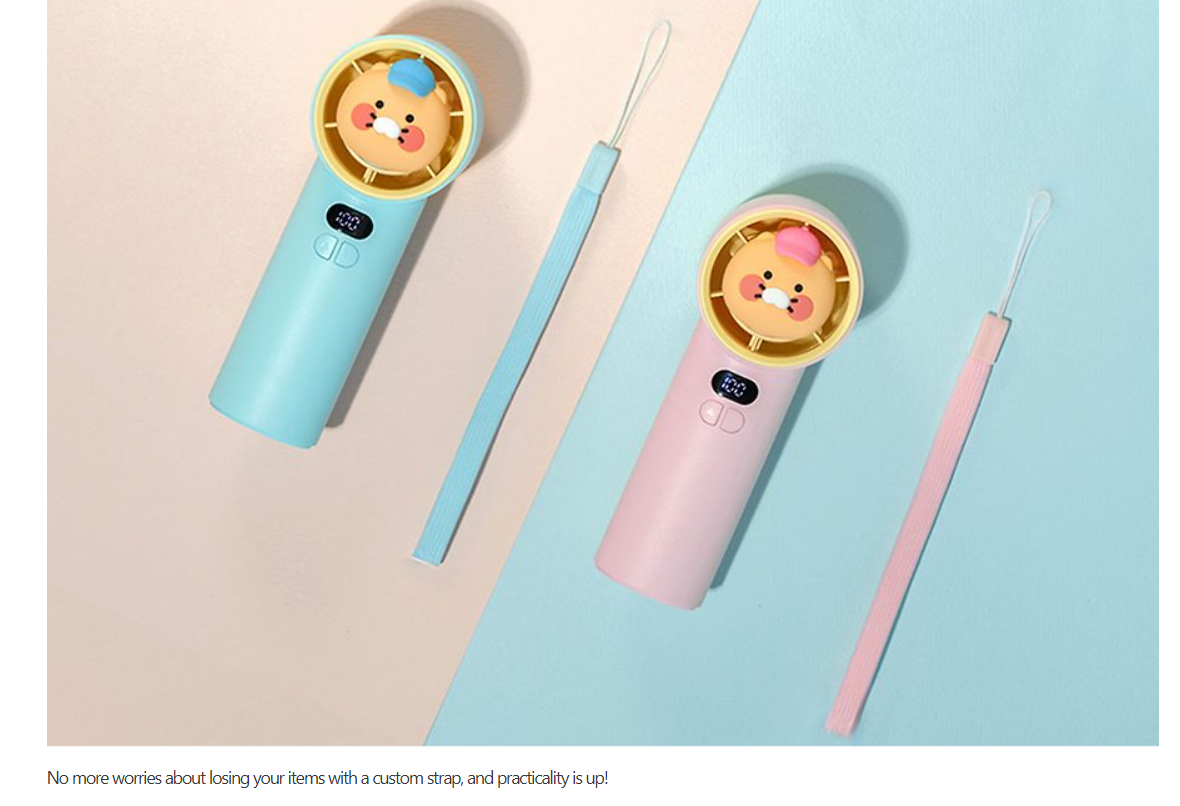 Kakao Friends Z Turbo Handy Fan Choonsik Blue & Pink Hat