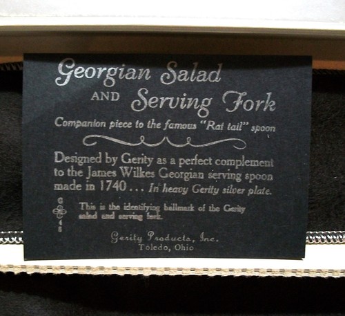 Gerity Silver Plate Serving Spoon & Salad Fork Reproductions In Original Box - Picture 4 of 13