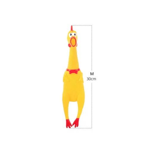 Squeaker Funny Screaming Shrilling Chicken Toy Squeeze Rubber Pet Dog Chew 30cm - Picture 2 of 13