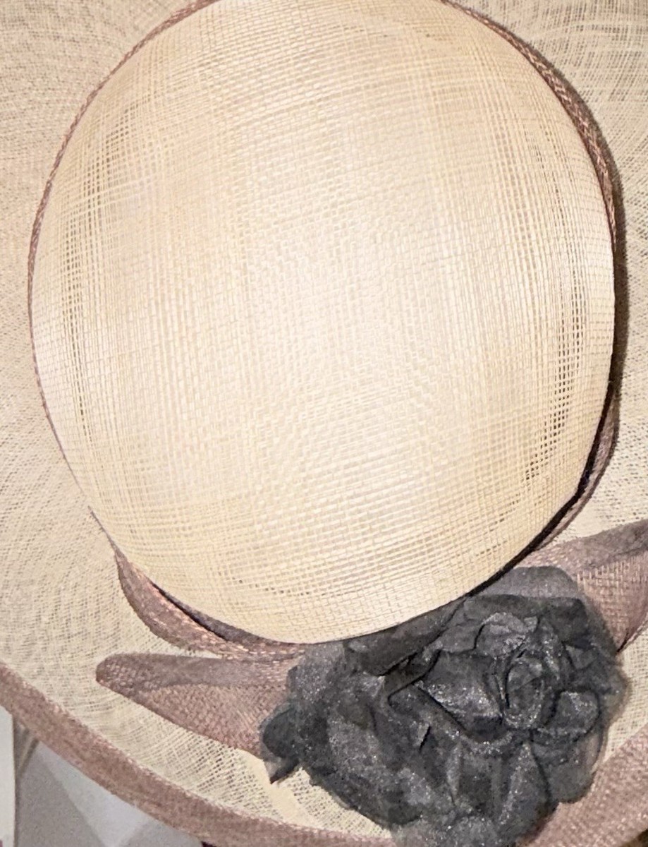 Toucan Ladies Hat Made From Sinamay Straw Wide Brim Black  display picture 3