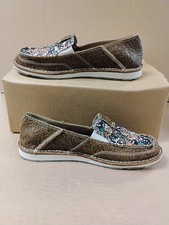Ariat Cruiser Floral Embossed Leather Slip On Shoes 10050960 Women's Size 11 B