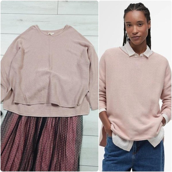Women Barbour Sweater Pink Cotton 42 / XL / 50