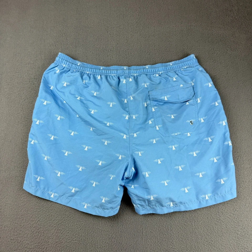 Barbour Swim Trunks Men's 2XL Blue Lined Drawstring Lighthouse AOP Boat Surfing - Image 2 of 4