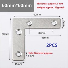2/4/6/8pcs Stainless Steel Angle Plate Corner Brace L Shaped Flat Repair Bracket