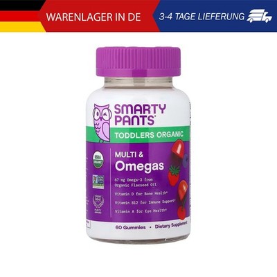 SmartyPants, Toddlers Organic, Multi & Omegas Gummies, Bio-Fruchtgummis mit Mult