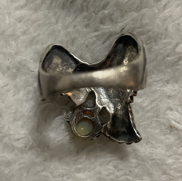 925 Sterling Silver Eagle With Rare Fire Opal Siz… - image 8