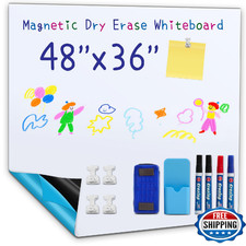 Whiteboard Adhesive Contact Paper, 48 36" in Magnetic Whiteboard Roll, Dry Erase