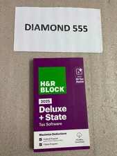 H&R Block Tax Software Deluxe + State 2025 Key Card PC/Mac | 8616