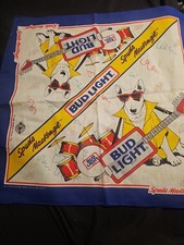 Vintage 1988 Spuds Mackenzie Bud Light Bandana Scarf Handkerchief Hankie NOS