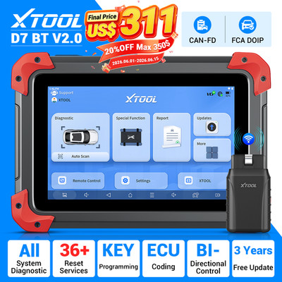 XTOOL D7BT OBD2 Scanner Full System Diagnostic Tool 36 Function Active Test WIFI