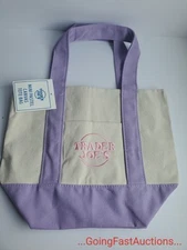 Pastel Purple Trader Joe’s Mini Canvas Tote Bag Limited Easter Handbag NWT 2025