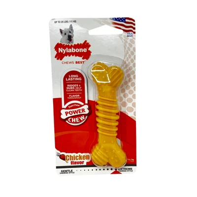 Dog Bone Nylabone DuraChew Regular Chicken Flavour Textured Dental Chew NCF302
