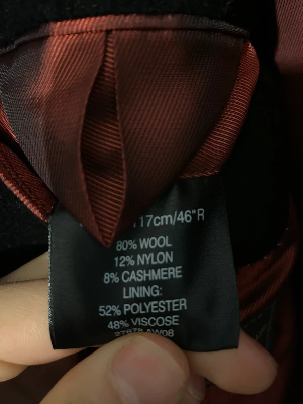Greenwood’s long wool cashmere coat black 46R image 3