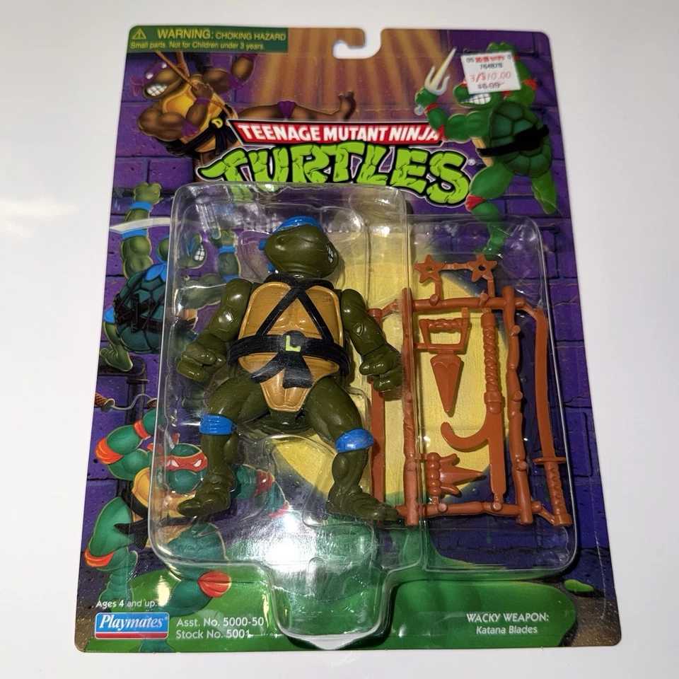 1998 Playmates TEENAGE MUTANT NINJA TURTLES Leonardo, Novo Selado Com Estojo - Imagem 2 de 4