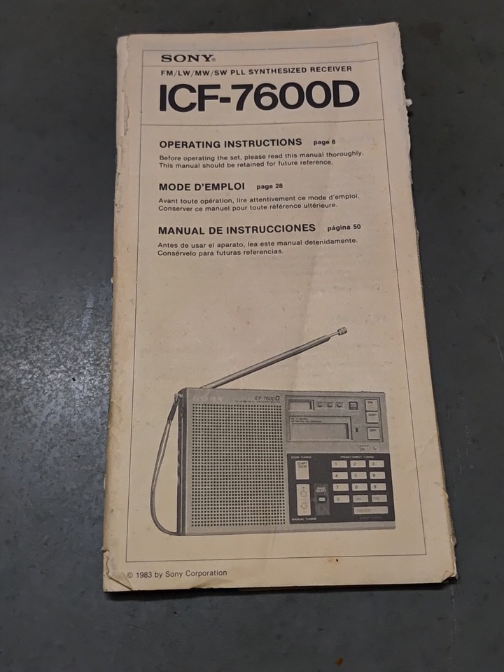 Radio Sony ICF-7600D - Récepteur Mondial Portable Synthétisé Vintage - Fonctionne
