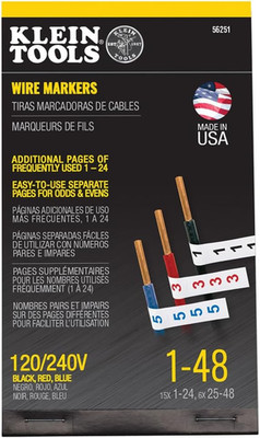 56251 Wire Marker Book, 120/240V 3 Phase 1-48
