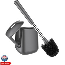 Toilet Brush and Holder, Self Closing Lid Toilet Bowl Brushes Holder and Extr...