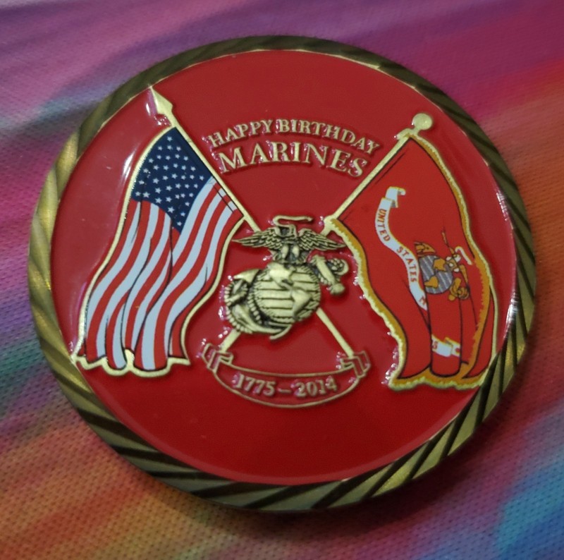USMC UNITED STATES MARINE CORPS 239 YRS BIRTHDAY 2014 CHALLENGE COIN ~ MINT