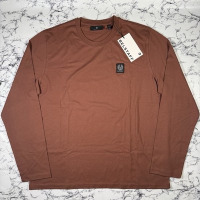 BELSTAFF Herren Deep Copper Langarm Monkford Patch T-Shirt GRÖSSE 3XL Neu mit Etikett