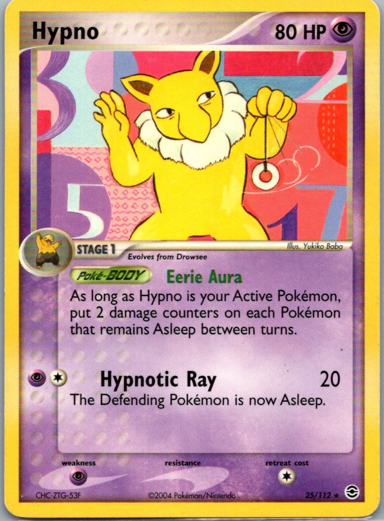 Hypno 25/112 Rare FireRed & LeafGreen Pokemon Near Mint