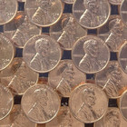 1974 PENNIES ENCASED IN ACRYLIC LUCITE 5 1/8" SQUARE lincoln penny VINTAGE cent — photo 2