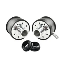 2 PCS Aluminum Black Valve Cover & Breather Combo with Grommets 1-1/4" Hole