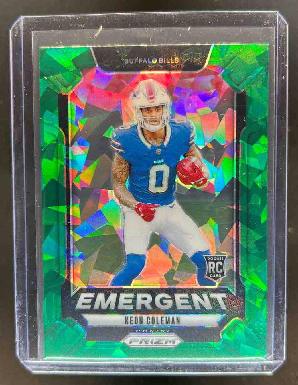 2024 Prizm Keon Coleman Emergent RC Green Ice Rookie #16 Bills