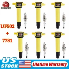 6 Pack Ignition Coils & Spark Plugs For 2006-2010 Dodge Charger 2.7L 3.5L UF502