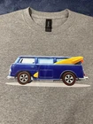 Custom Redline Hot Wheels Volkswagen Blue Beach Bomb Gray T shirt 2X Large
