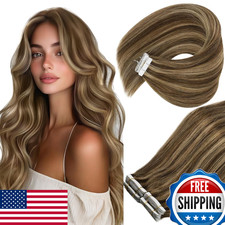 Ve Sunny Tape in Hair Extensions Real Human Invisible Remy Straight