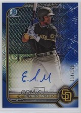 2022 Bowman Mega Box Chrome Mojo Blue Refractor /150 Euribiel Angeles Auto 06qf