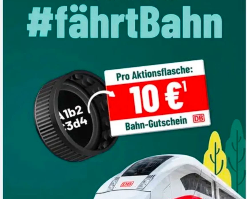 10€ Bahngutschein Code (mindestens 29,99€ Fahrpreis, bis 15.12. einlösbar)