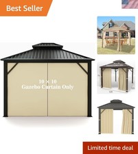Tenda privacy di ricambio gazebo beige durevole - pannello laterale con cerniera